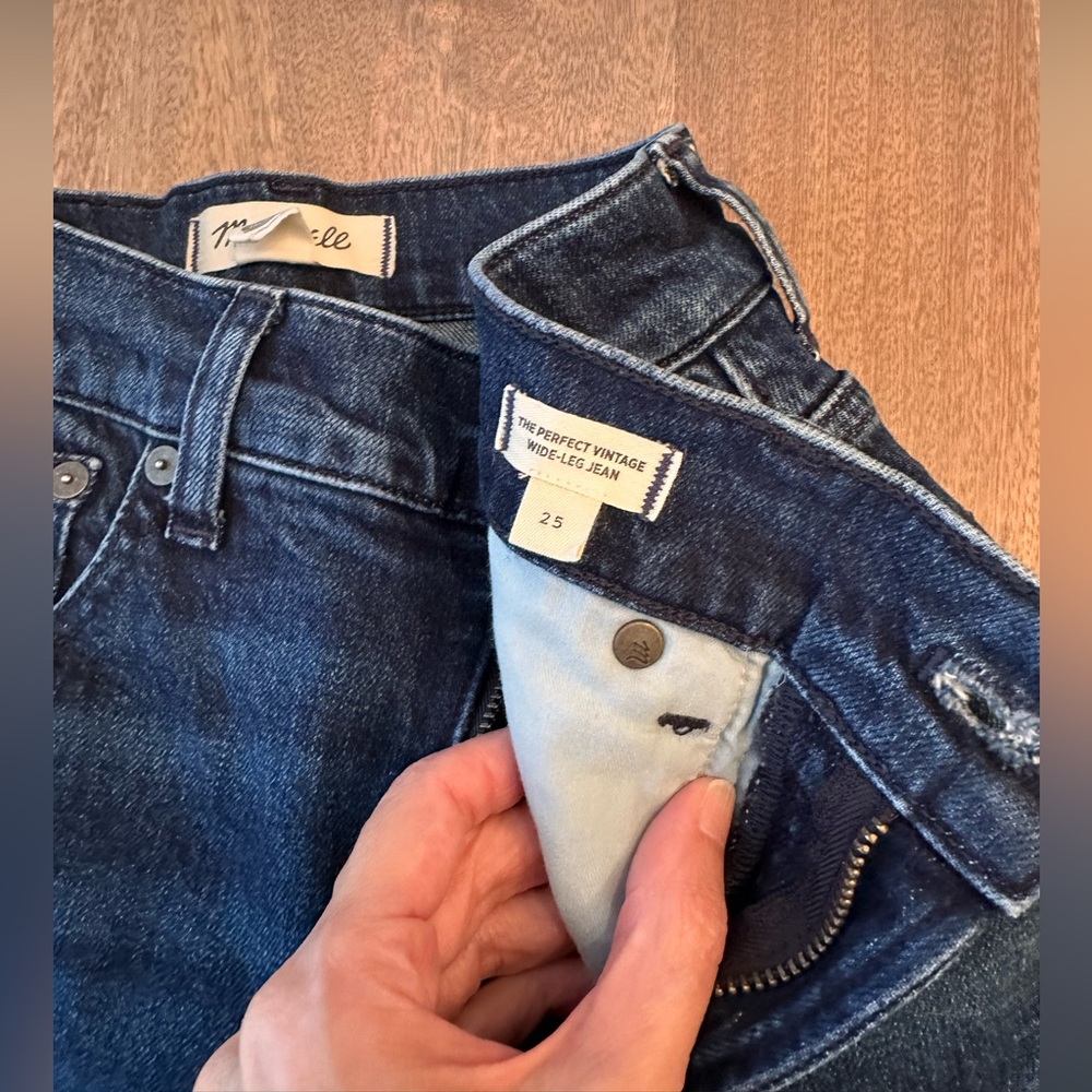 Madewell The Perfect Vintage Wide-Leg Jean Dark Blue Nighthawk Wash (Size 25) - Picture 10 of 14
